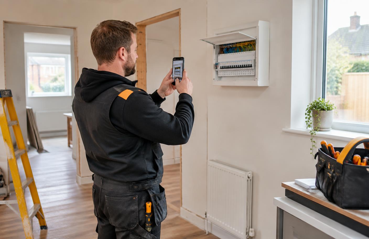 Site photos being logged against a job